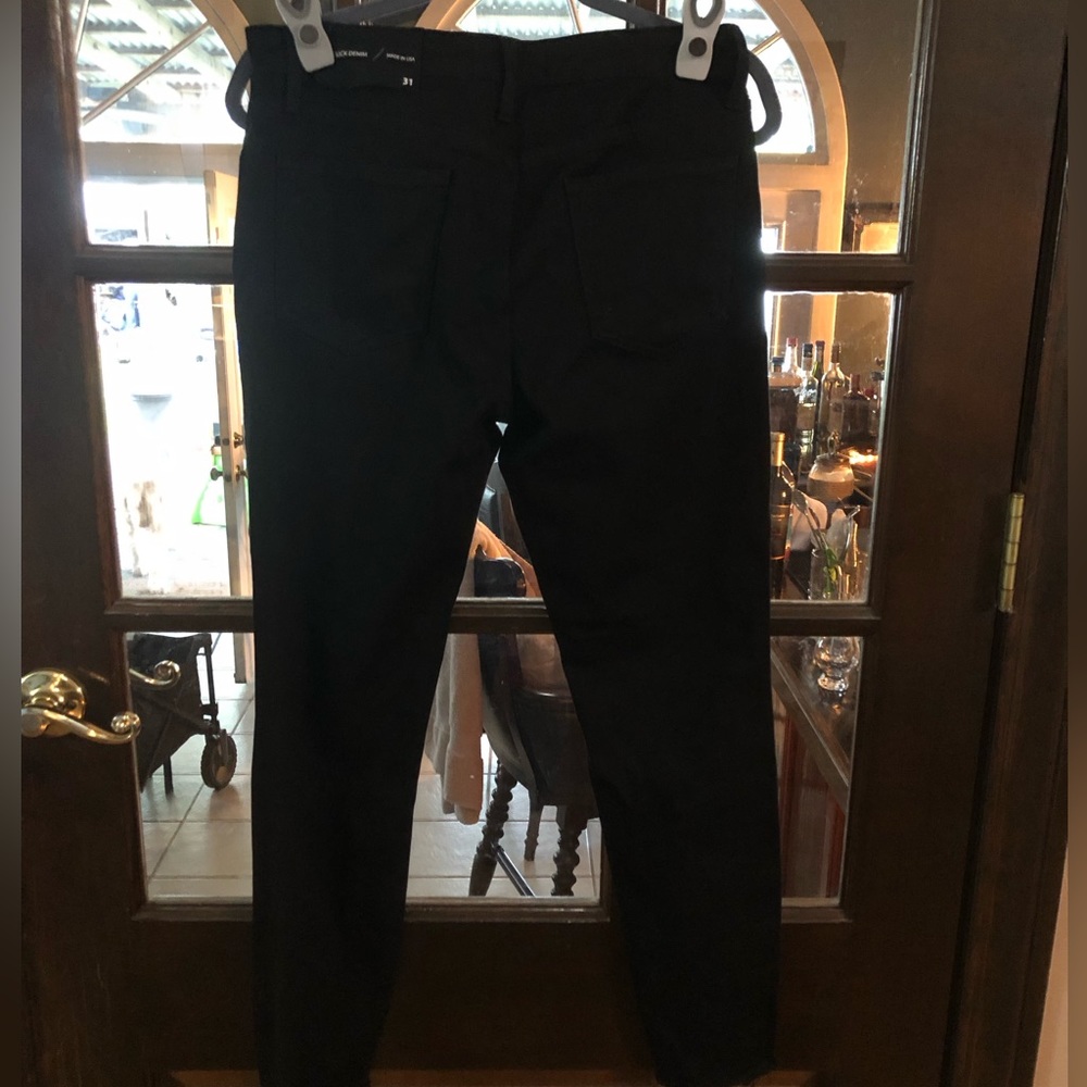 JUST BLACK DENIM raw edge black jeans